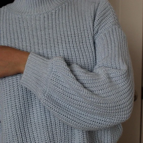 Light Blue Turtleneck Sweater - Picture 4 of 5